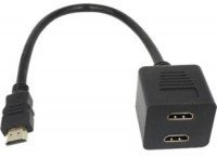 FAST ASIA Adapter HDMI - HDMI M/2F (spliter) crni