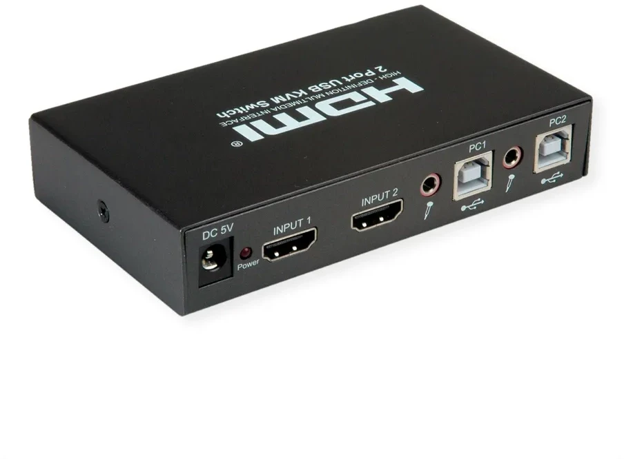 ROLINE KVM Switch, 2-Port HDMI KVM Switch, USB