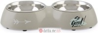 Beeztees POSUDA ZA PSE DVODJELNA SO GOOD GREY-34 x 6 cm - 2 x 350 ml 