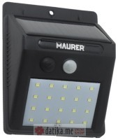 MAURER Lampa sa solarnim panelom i senzorom pokreta 200Lu/IP65 