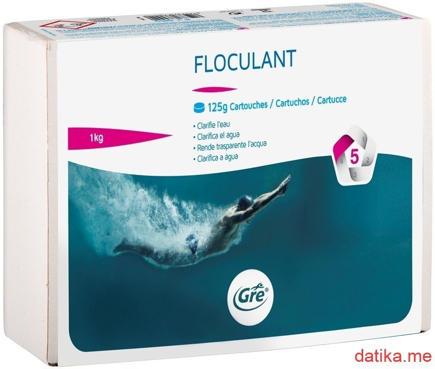 Gre 76044 Sredstvo za flokulaciju (bistrenje) vode (8x125gr), 1kg 