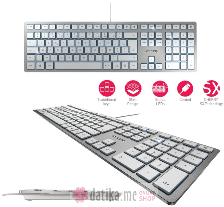 Cherry KC 6000 Slim  tastatura, bijela/srebrna