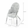 KINDERKRAFT STOLICA ZA HRANJENJE DINNLY LIGHT GREY