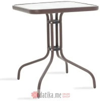PAKKETO STO Watson pakoworld garden table metal brown-glass 80x80x70cm
