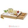 EASY LIFE DASKA ZA POSLUZIVANJE SA STAKLOM 25,5x25,5cm+4 NOZA LES FROMAGES