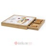 EASY LIFE DASKA ZA POSLUZIVANJE SA STAKLOM 25,5x25,5cm+4 NOZA LES FROMAGES