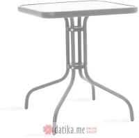 PAKKETO STO Watson pakoworld garden table metal grey-glass 80x80x70cm