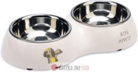 Beeztees POSUDA ZA PSE DVODJELNA BON APETIT-27x14x4,5cm-2x160ml