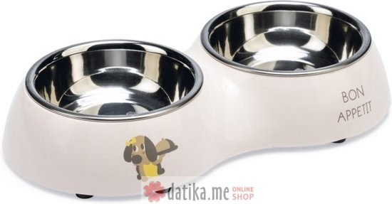 Beeztees POSUDA ZA PSE DVODJELNA BON APETIT-27x14x4,5cm-2x160ml