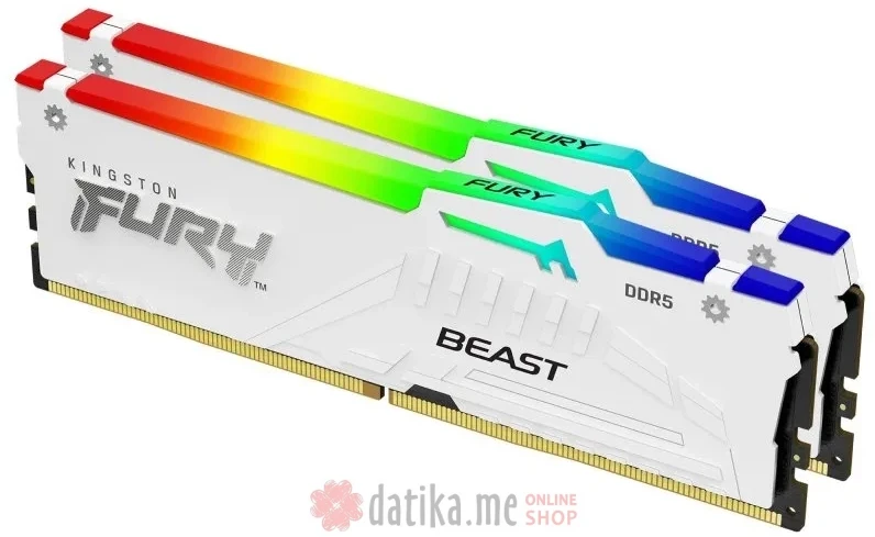 KINGSTON DIMM DDR5 64GB (2x32GB kit) 5200MT/s KF552C36BWEAK2-64 Fury Beast RGB White Expo 