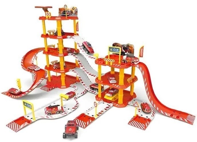 ECO TOYS Velika parking garaža vatrogasna stanica, 4 nivoa, benzinska pumpa, 100 elemenata ECO TOYS Velika parking garaža vatrogasna stanica, 4 nivoa, benzinska pumpa, 100 elemenata
