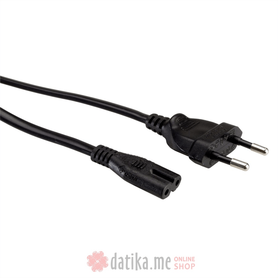 Value Euro Power Cable, 2pin, 1m