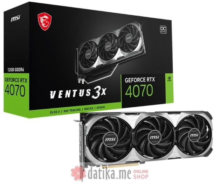 MSI nVidia GeForce RTX 4070 12GB, RTX 4070 VENTUS 3X E1 12G OC в Черногории