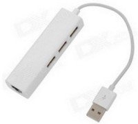 FAST ASIA USB 2.0 - HUB 3port + RJ45 (ž) beli
