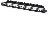ROLINE Keystone 19'' Module Frame, empty, 24 ports, shielded, clip fixing, black