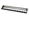 ROLINE Keystone 19'' Module Frame, empty, 24 ports, shielded, clip fixing, black