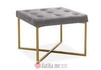 PAKKETO TABURE Luisa black velvet - gray metal 40x40x30cm