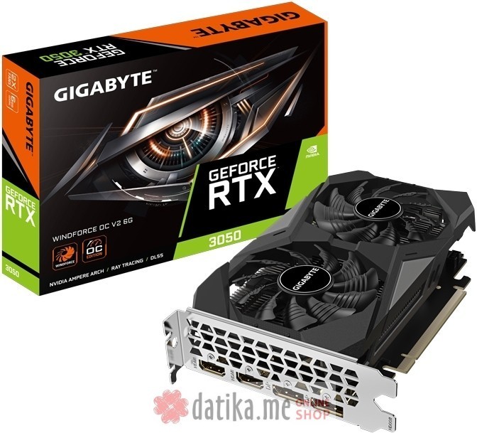 GIGABYTE nVidia GeForce RTX 3050 6GB 96bit, GV-N3050WF2OCV2-6GD