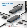 Swissten USB-C HUB 8-IN-1 (USB-C 100W, HDMI 4K, LAN RJ45, 2x USB-A, 1x USB-C 5GBps, SD, MICRO SD) ALUMINIUM в Черногории