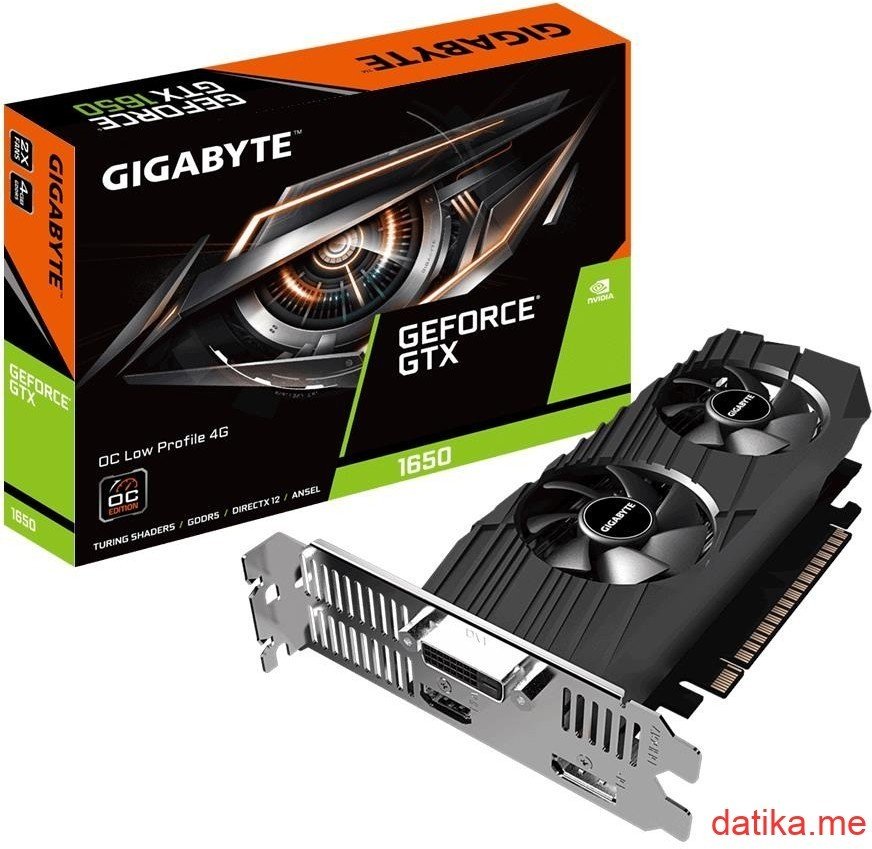 Gigabyte GeForce GTX 1650 OC Low Profile 4GB GDDR5 128bit, GV-N1650OC-4GL