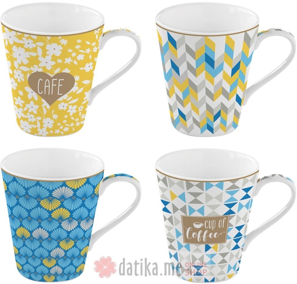 EASY LIFE SET SOLJA 4/1 300ml COFFEE MANIA CUP OF COFFEE в Черногории
