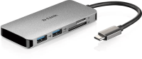 D-Link HUB DUB-M610 6-in-1 USB-C - HDMI/Card Reader