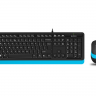 A4 TECH F1010 FSTYLER USB US plava tastatura + USB plavi miš 