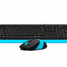 A4 TECH F1010 FSTYLER USB US plava tastatura + USB plavi miš 