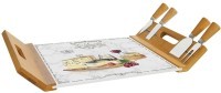 EASY LIFE DASKA ZA POSLUZIVANJE SA STAKLOM 44x28cm+4 NOZA LES FROMAGES