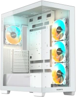 GIGABYTE C500 Panoramic Stealth ICE ATX Mid Tower Case, Pre-installed 4 ARGB fans, USB 3.0 x2, White
