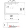 Metalac xQuadro 60 Ø90 usadna granitna sudopera sa sifonom grafit (600 x 500) в Черногории