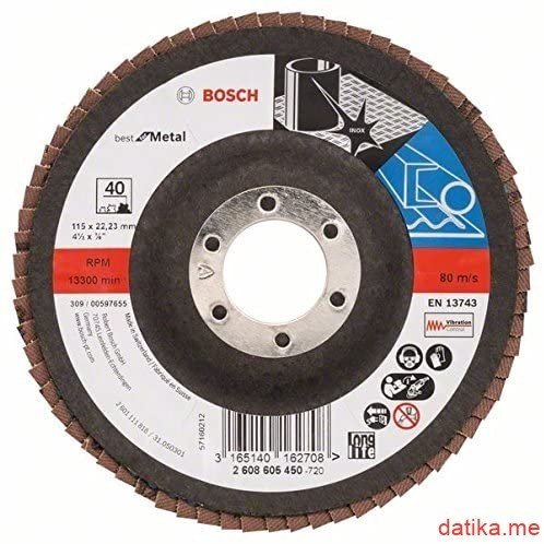 Bosch Brusni lamelni disk za metal/inox 115mm 40G izvijeni X571