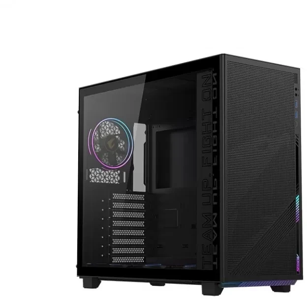GIGABYTE AORUS C400 Gaming ATX Tower Case, Pre-installed 4 ARGB PWM fans, USB 3.0 x2, 40L, Black