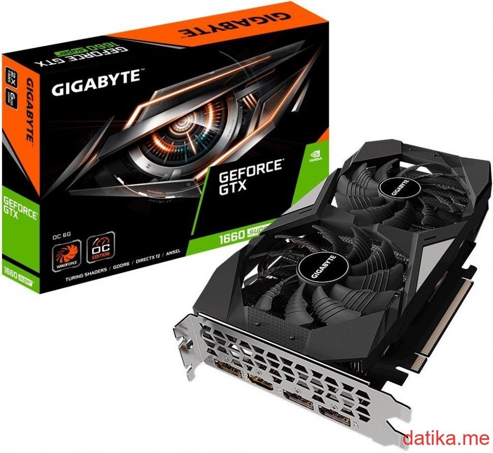 Gigabyte GeForce GTX 1660 SUPER OC 6GB GDDR6 192-bit, GV-N166SOC-6GD в Черногории