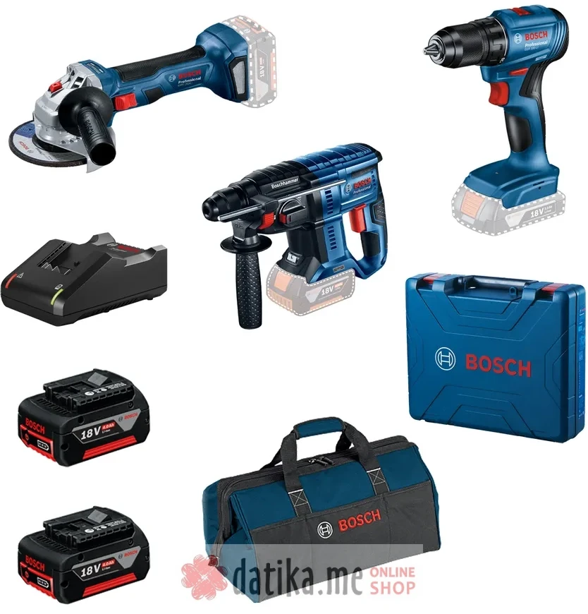 BOSCH Set akum. alata GSR 185-LI+GWS 180-LI+GBH 180-LI