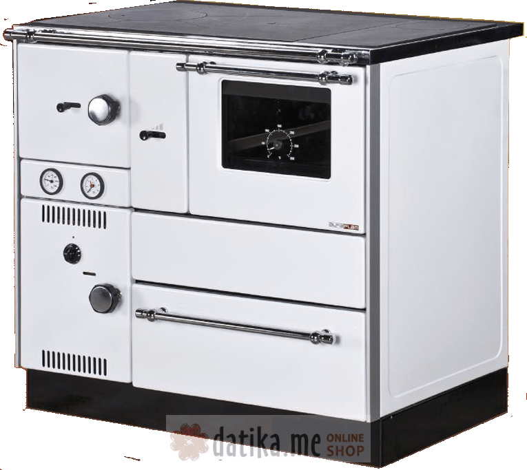 ALFA-PLAM Šporet na drva za cent. grijanje Alfa Term 27kW bijeli desni Alfa Plam