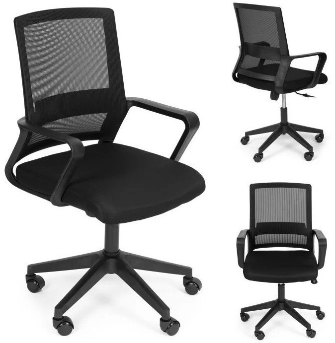 ModernHome Kancelarijska stolica sa anatomski oblikovanim naslonom Black 