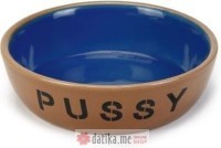 Beeztees POSUDE ZA MACE KERAMICKE PUSSY BROWN/BLUE 13.5CM