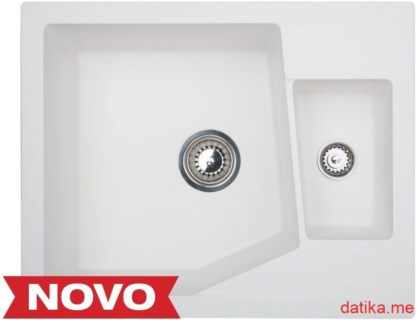 Metalac xLinea M 1.5D Ø90 usadna granitna sudopera sa sifonom bijela (620×500) в Черногории