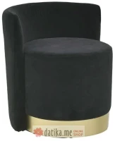 INART TABURE VELVET OTTOMAN BLACK Φ54Χ58/40