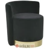 INART TABURE VELVET OTTOMAN BLACK Φ54Χ58/40