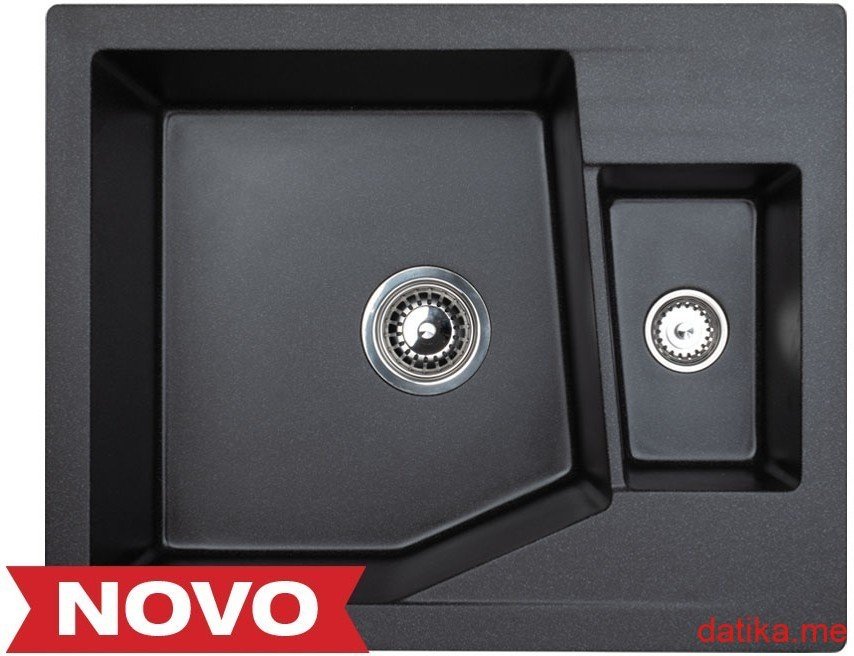 Metalac xLinea M 1.5D Ø90 usadna granitna sudopera sa sifonom crna (620×500) в Черногории