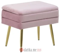 INART TABURE VELVET PINK 50Χ34Χ42