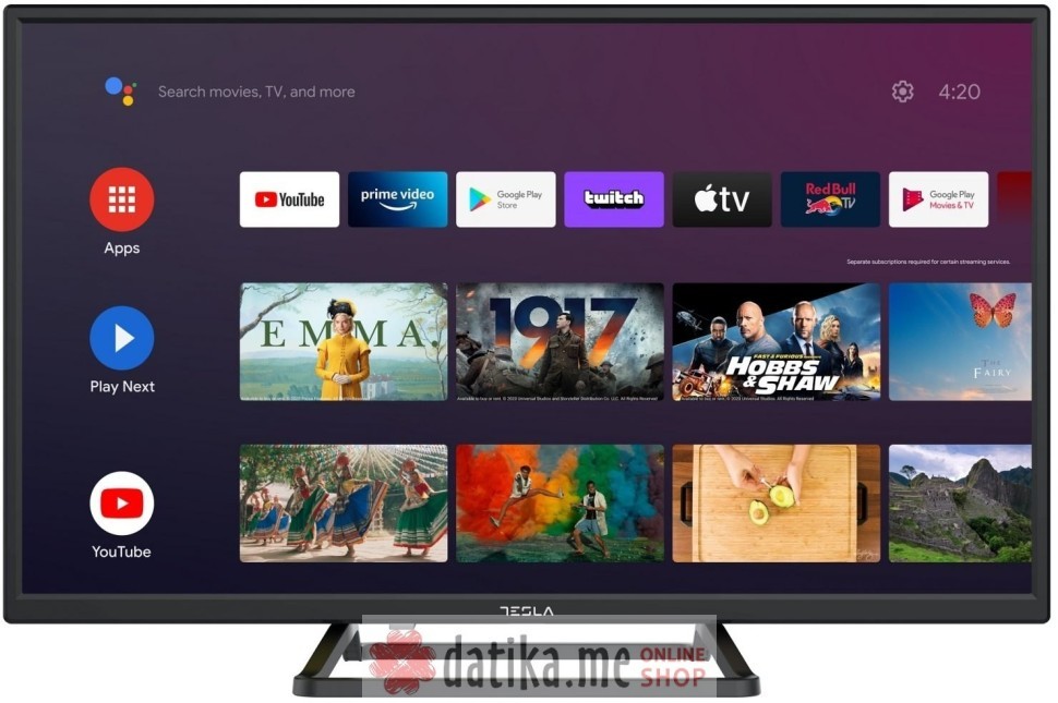 Tesla 24E632BHS LED TV 24" HD ready, Android 11 smart, Chromecast, DVB-2/C/S2 в Черногории