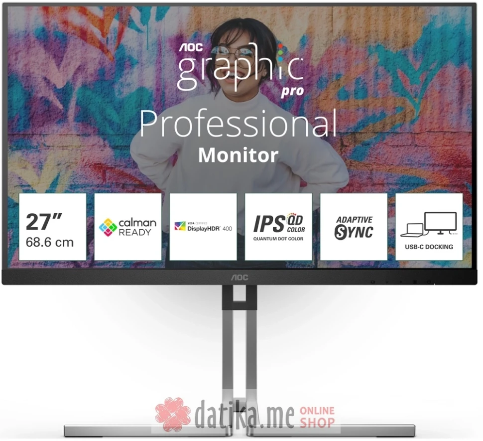 AOC Q27U3CV 27'' WQHD 2560x1440 IPS 75Hz Graphic Pro Monitor в Черногории