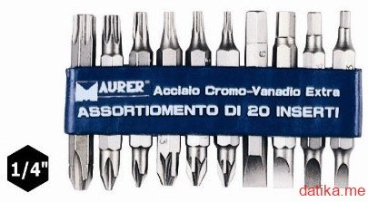 Maurer Bit nastavci kombinovanih sa držačem 1/4" CRV u setu 20kom в Черногории
