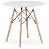 Bolzz TORINO OKRUGLI STO 80 cm WHITE + FERRA trpezarijske stolice set 4 kom Velvet siva
