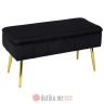 INART TABURE VELVET STORAGE OTTOMAN BLACK/GOLDEN 80Χ38Χ42