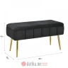 INART TABURE VELVET STORAGE OTTOMAN BLACK/GOLDEN 80Χ38Χ42