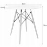 Bolzz TORINO OKRUGLI STO 80 cm WHITE + Milano set 4 stolice SVIJETLO SIVA